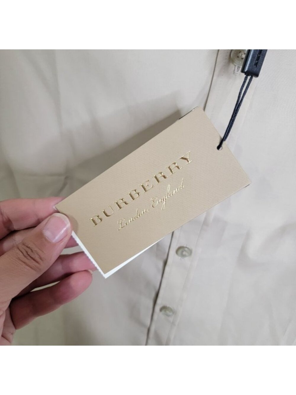 Burberry London Womens Button Front Shirt Blouse Stone Beige Size US 4 Designer - Picture 4 of 7